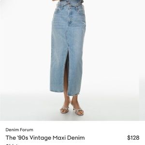 Denim forum 90s vintage maxi jean skirt